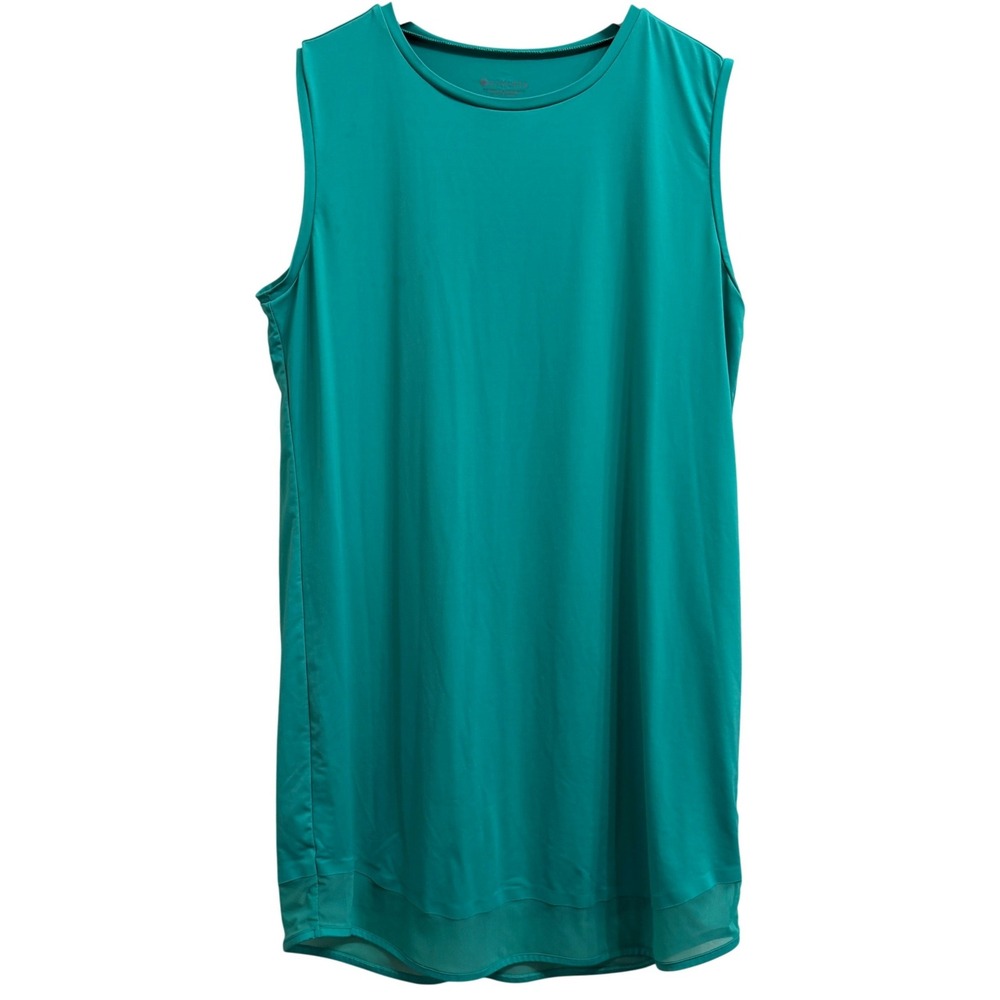 Athleta Sunlover UPF 50+ Sleeveless Mesh Hem Teal Green Medium 420736